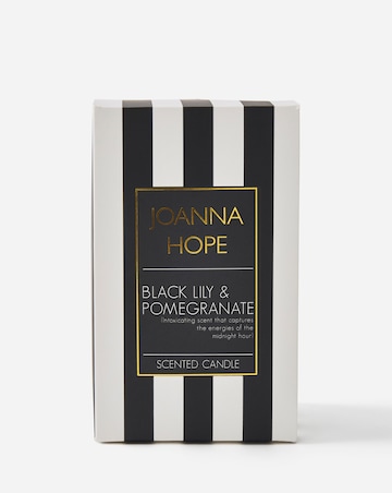 Joanna Hope Striped Black Lily & Pomegranate Ceramic Candle