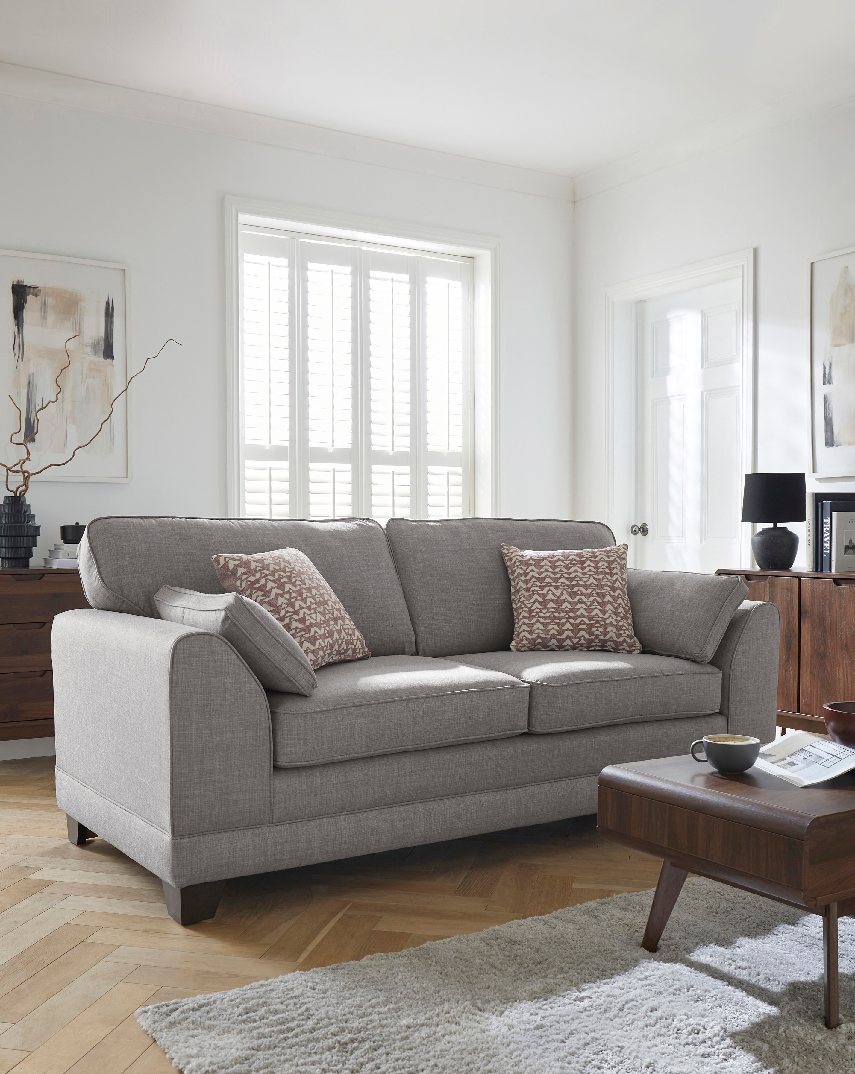 Hilliard Fabric 3 Seater Sofa