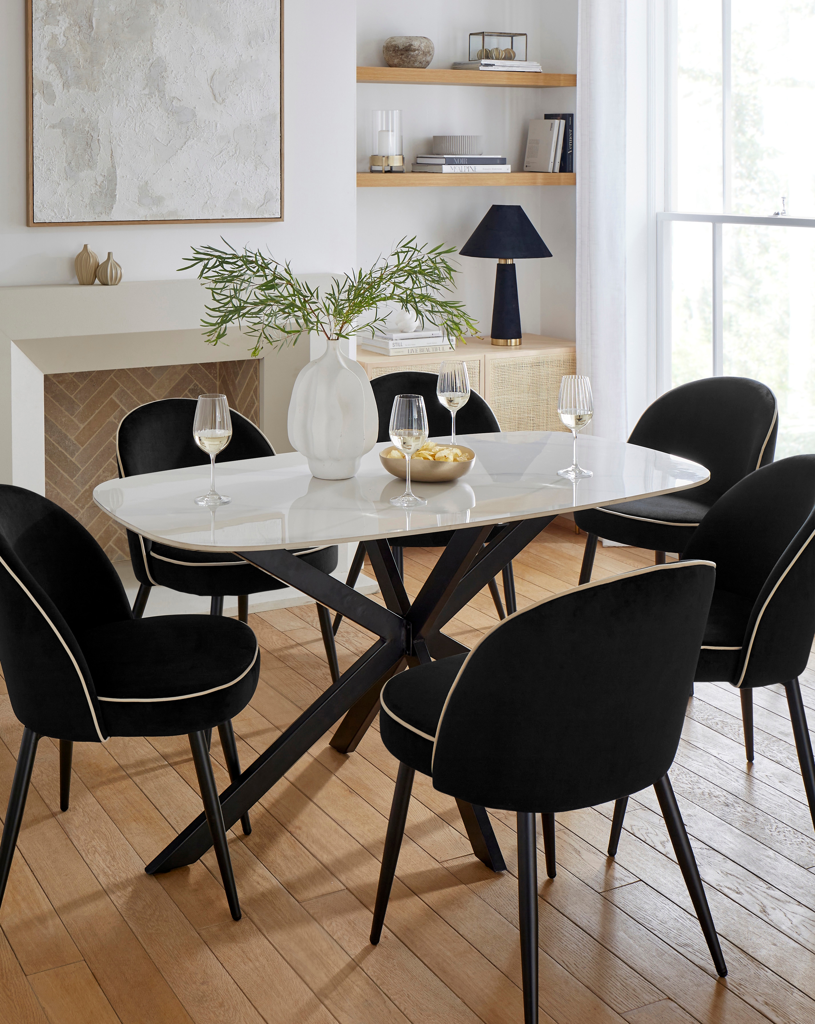 Brock Dining Table with 6 Camille Chairs