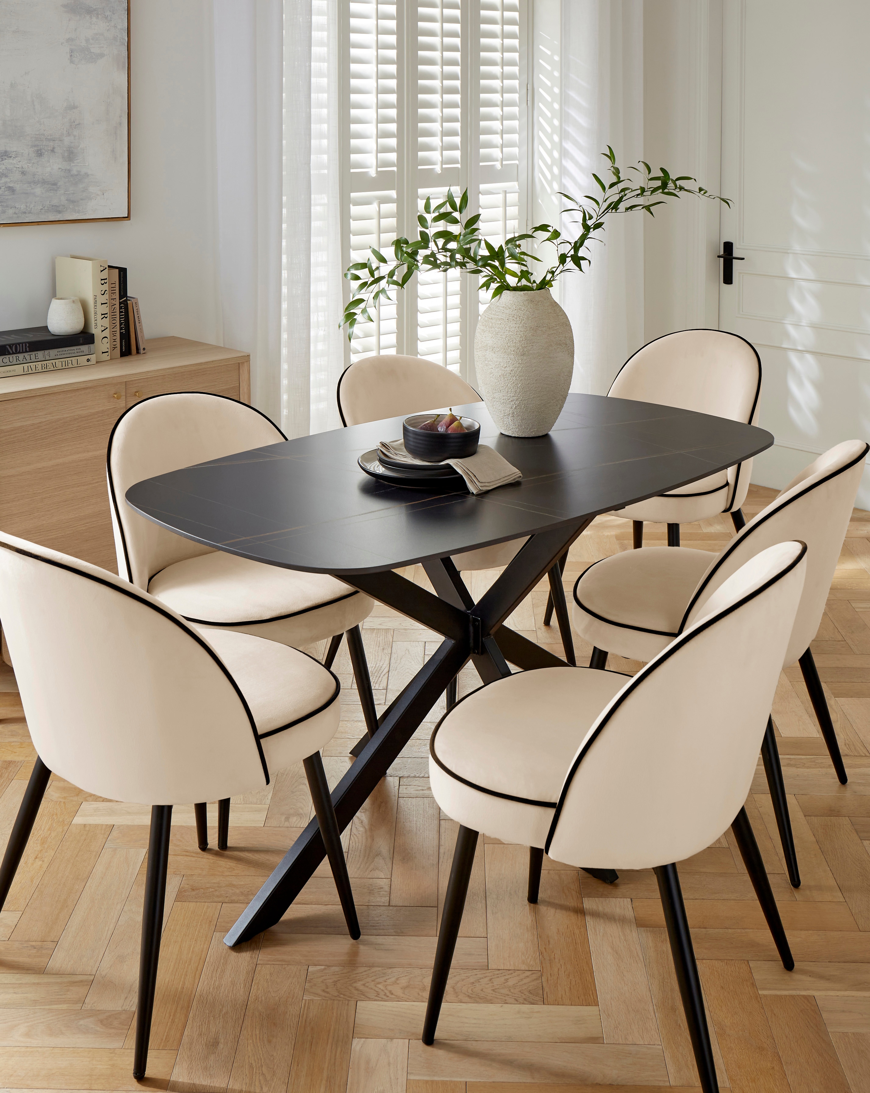 Brock Dining Table with 6 Camille Chairs