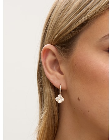 Jon Richard Gold Plated Pave Clover Earrings