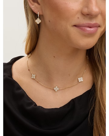 Jon Richard Gold Plated Pave Clover Earrings