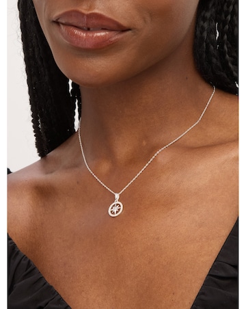 Simply Silver Sterling Silver 925 Cubic Zirconia Pave Celestial Pendant