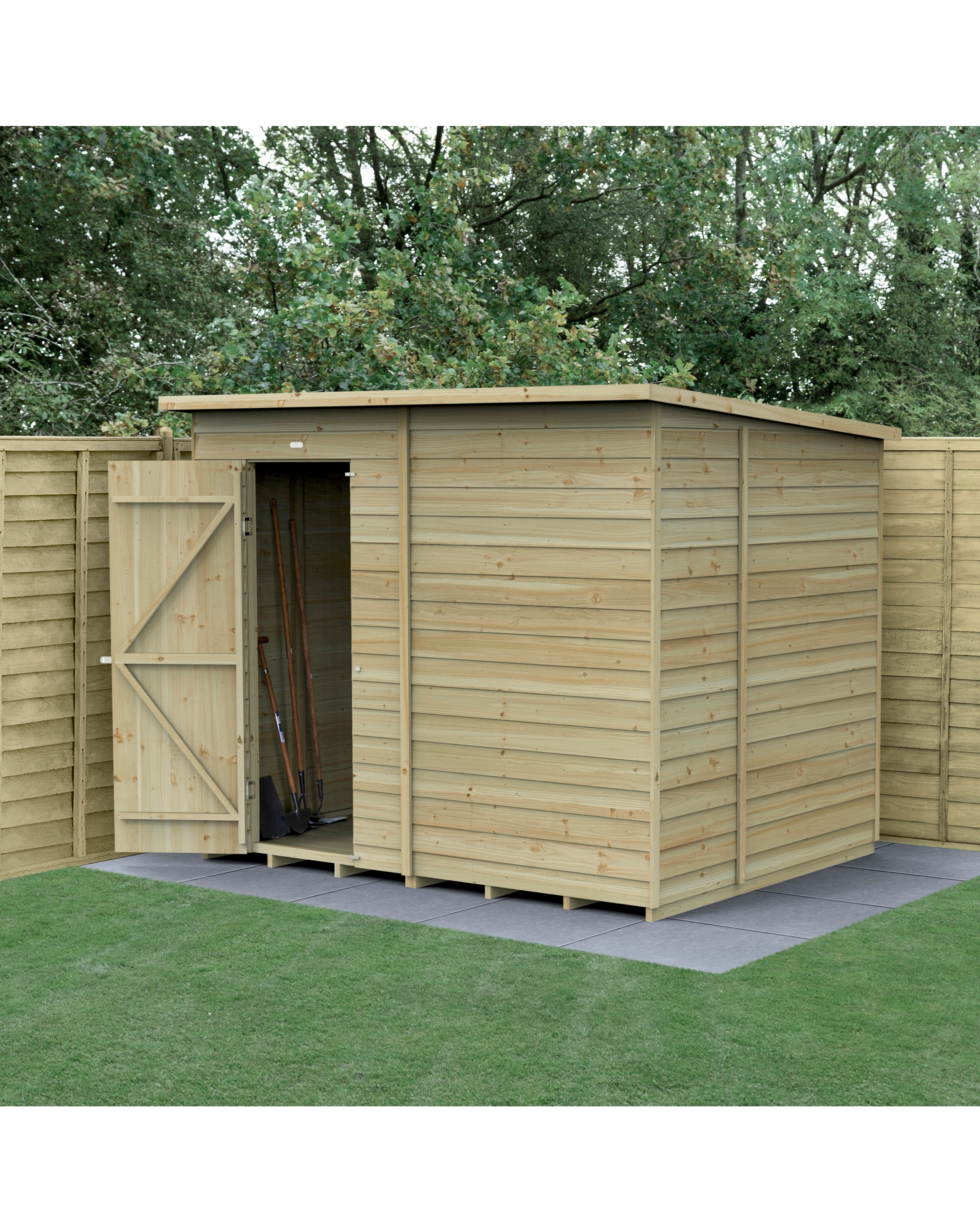 4LIFE Pent Shed 8x6 - Single Door
