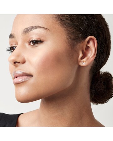 Disney Beauty & The Beast Two Tone Sterling Silver Rose Stud Earrings