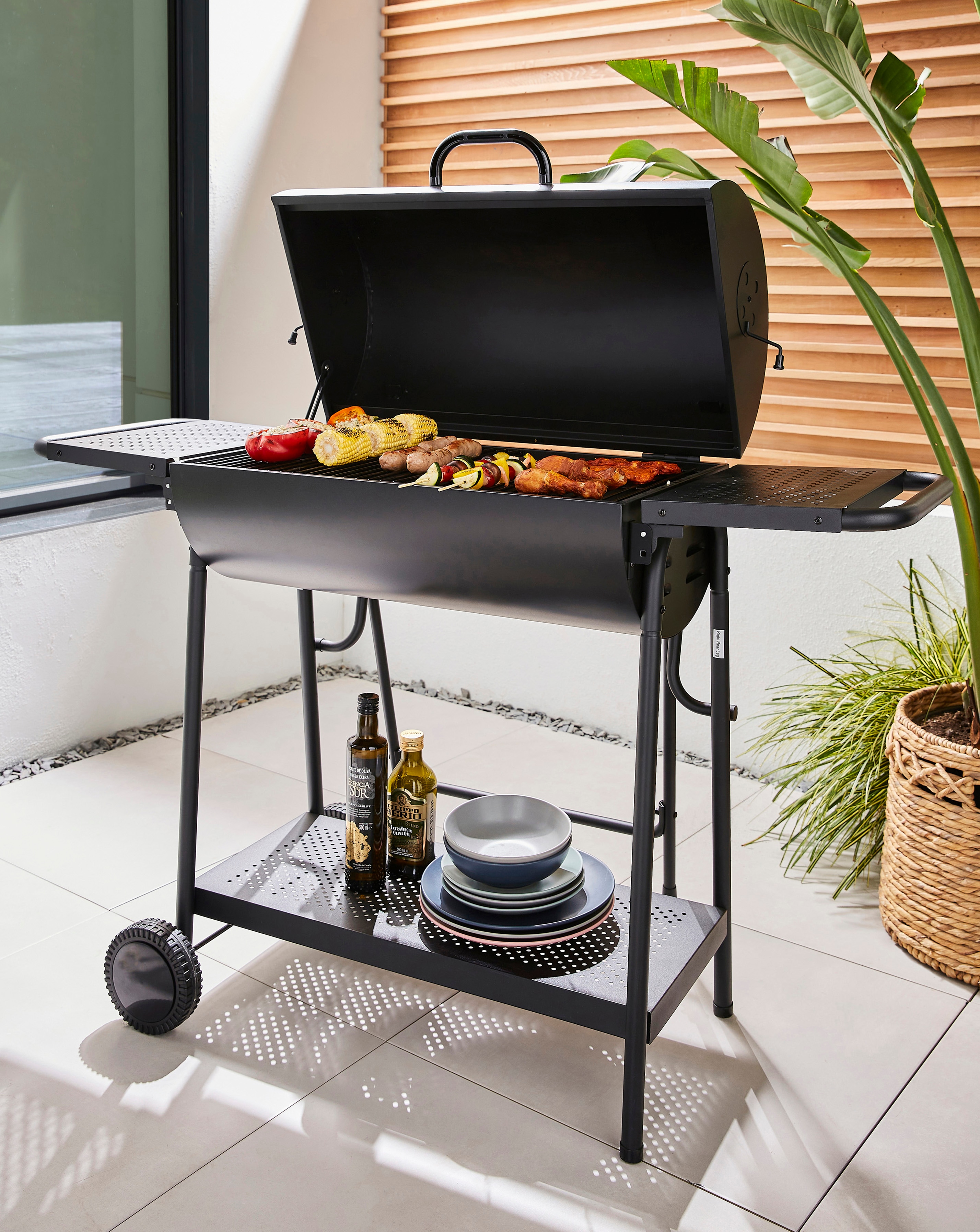 Double Oil Drum Charcoal BBQ