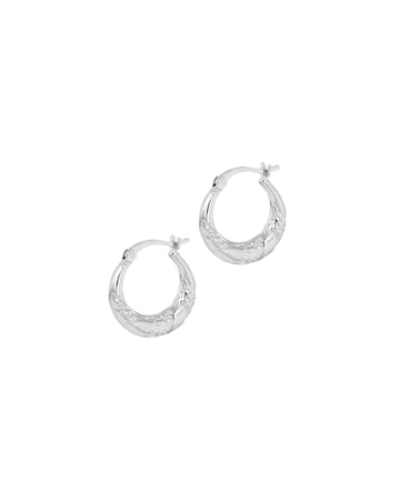 Sterling Silver Rope Hoop Earrings