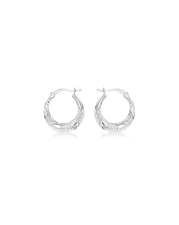 Sterling Silver Rope Hoop Earrings