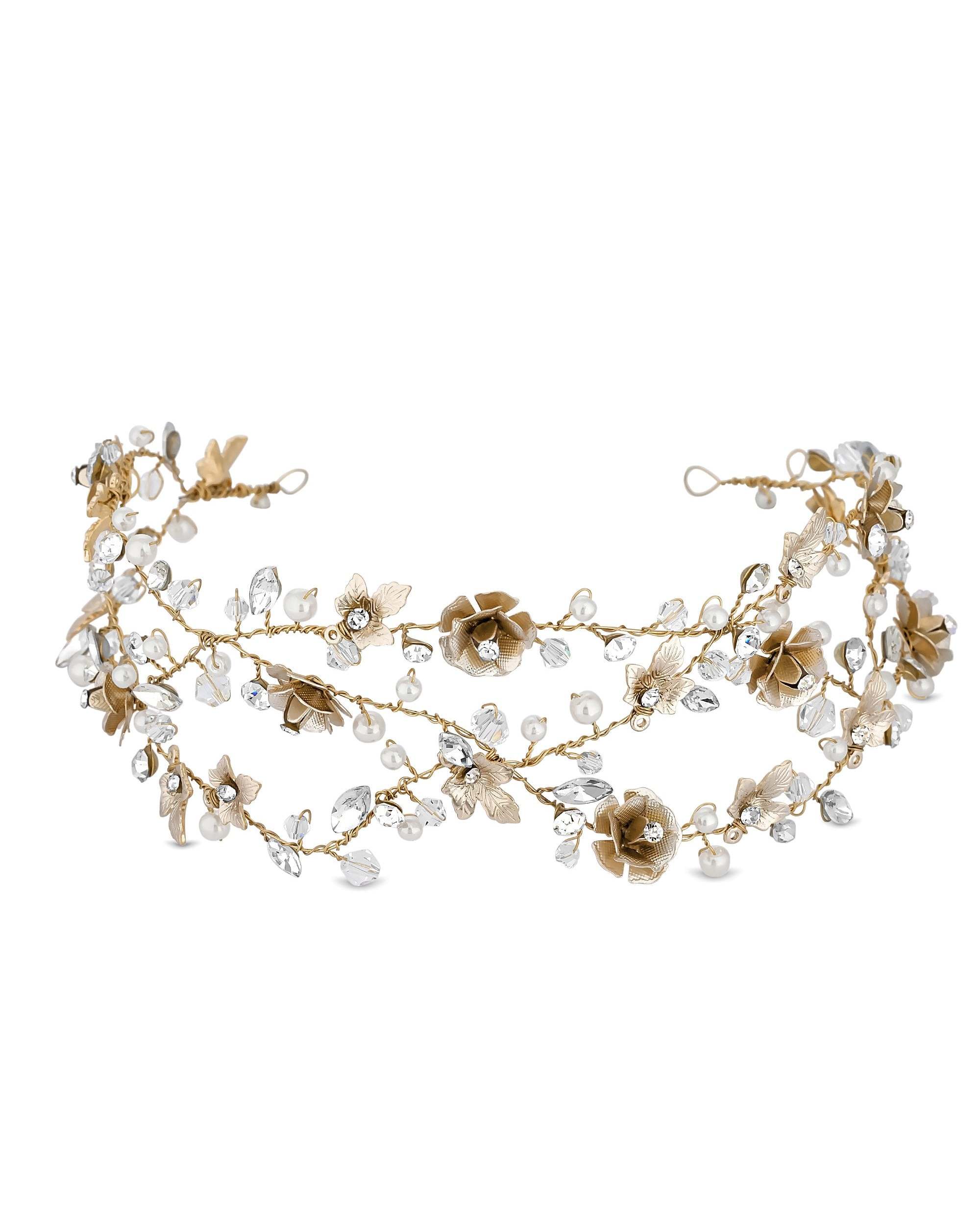 Jon Richard Sienna Gold Floral Hair Vine