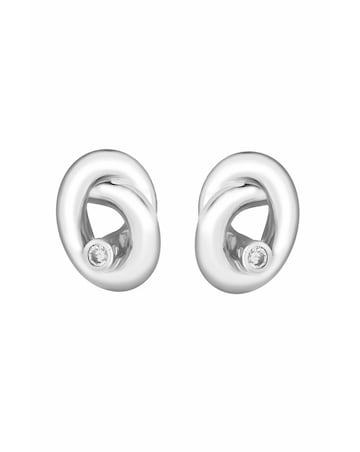 Jon Richard Rhodium Plated Crystal Knot Earrings