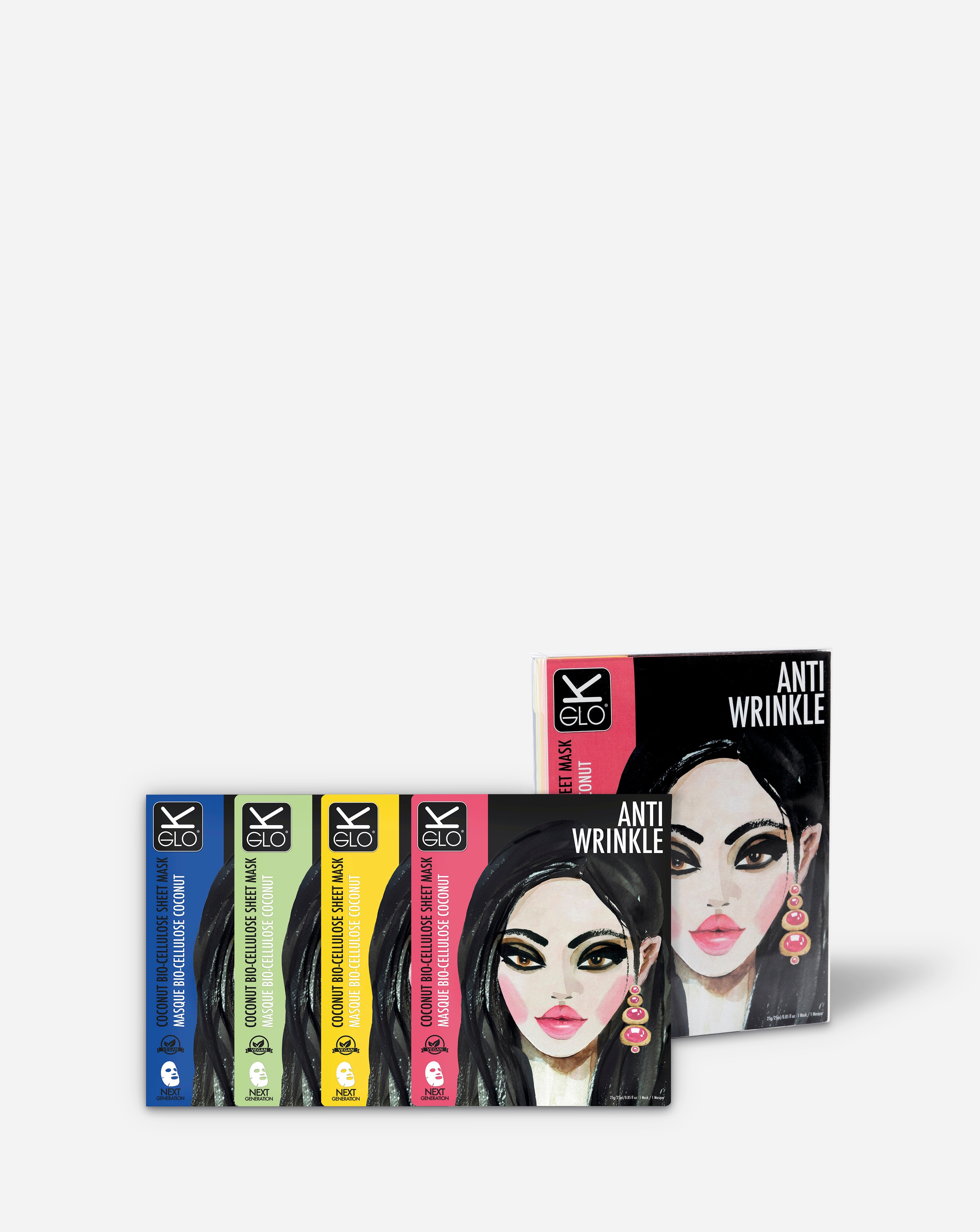 K-GLO 4 Pack of Assorted Face Masks