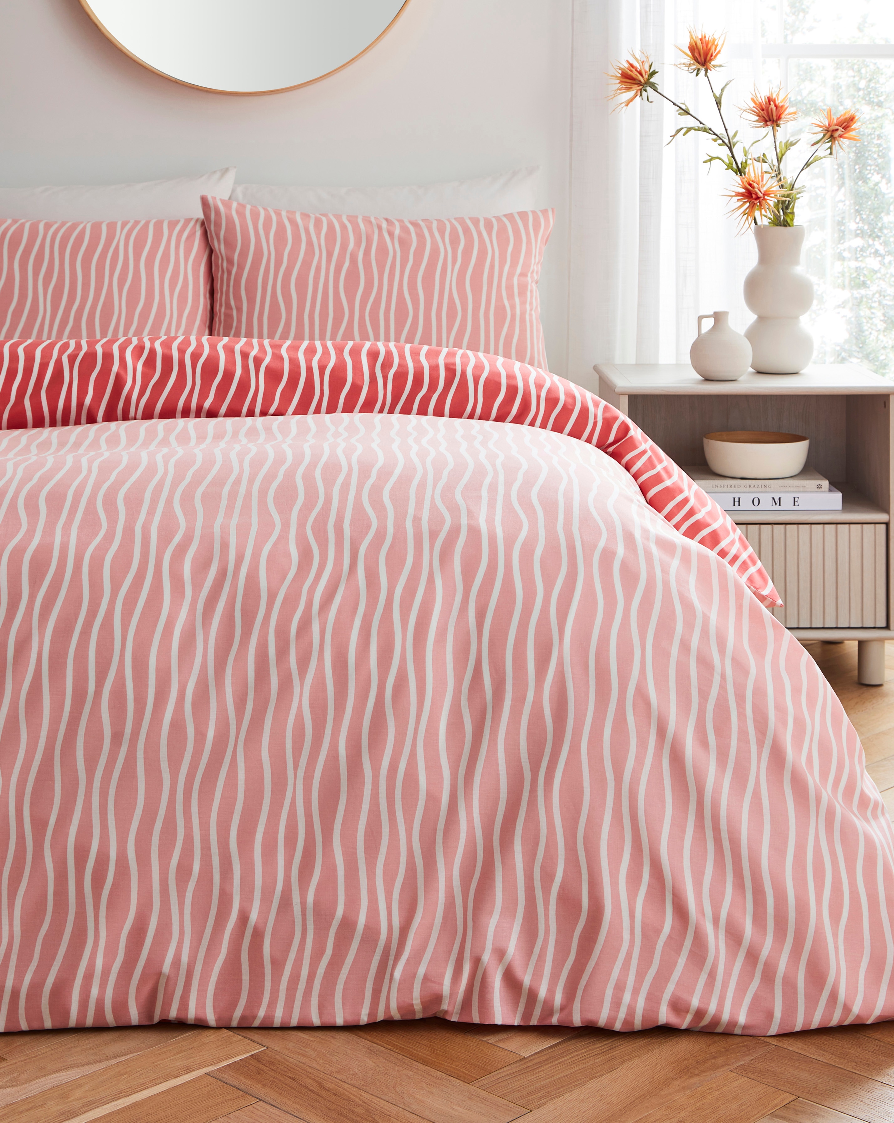 Hallie Stripe Pink Duvet Set