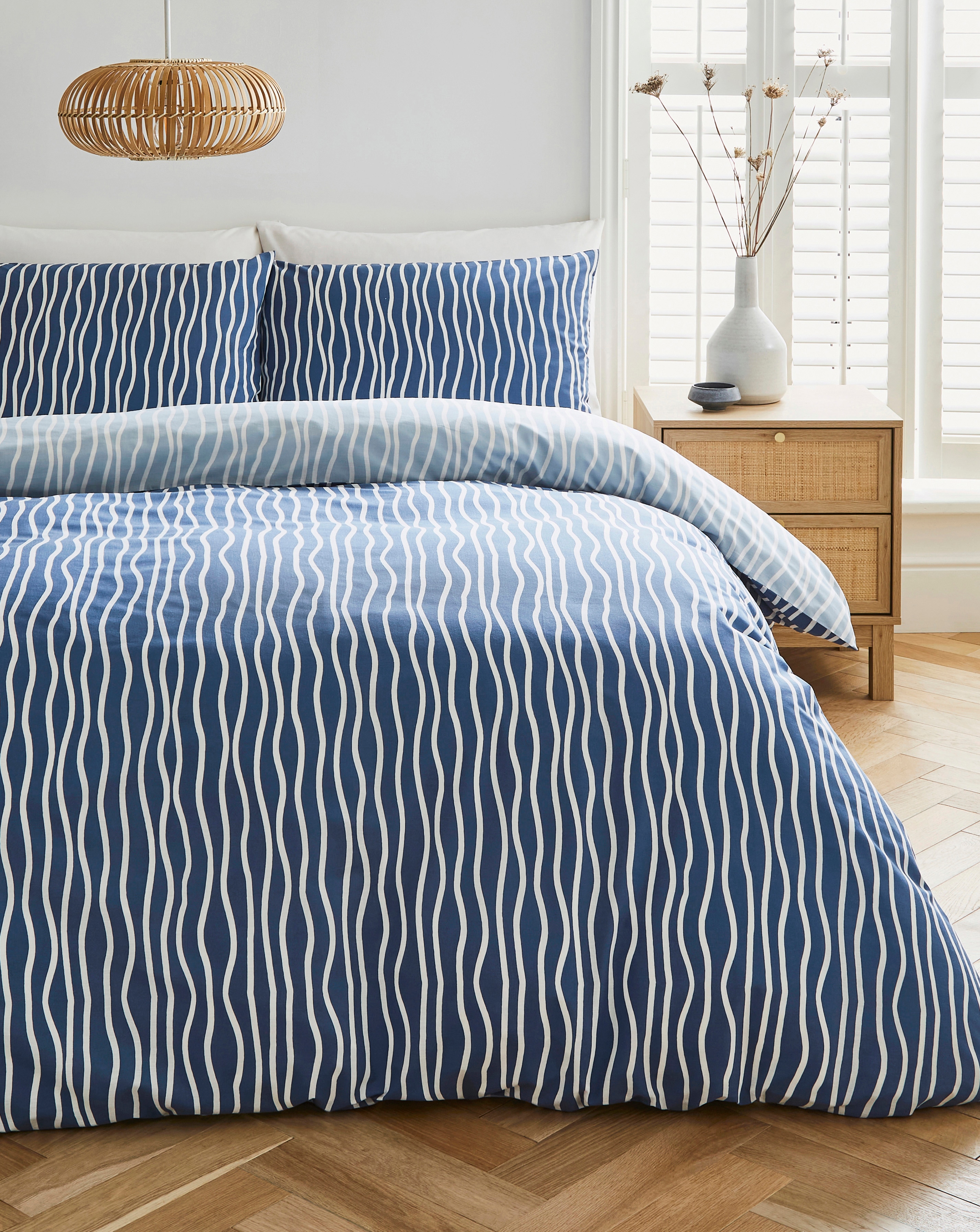 Hallie Stripe Blue Duvet Set