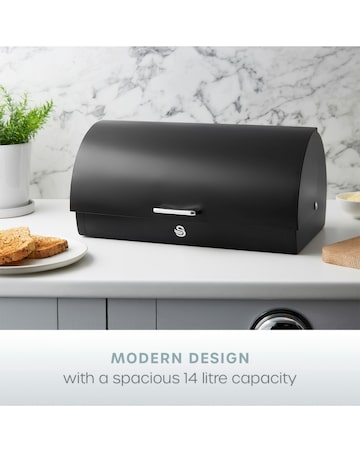 Swan Serenity Bread Bin Black