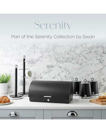 Swan Serenity Bread Bin Black