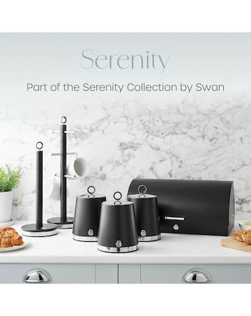 Swan Serenity Set of 3 Canisters Black