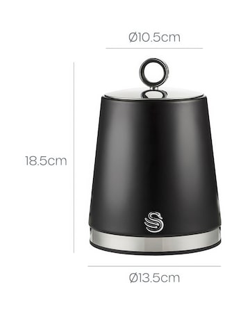 Swan Serenity Set of 3 Canisters Black