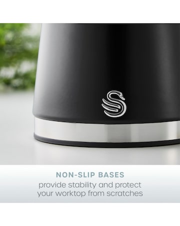 Swan Serenity Set of 3 Canisters Black