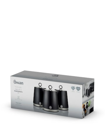 Swan Serenity Set of 3 Canisters Black