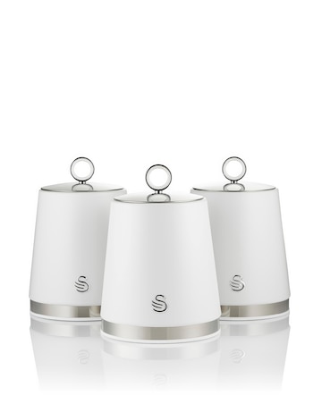 Swan Serenity Set of 3 Canisters White