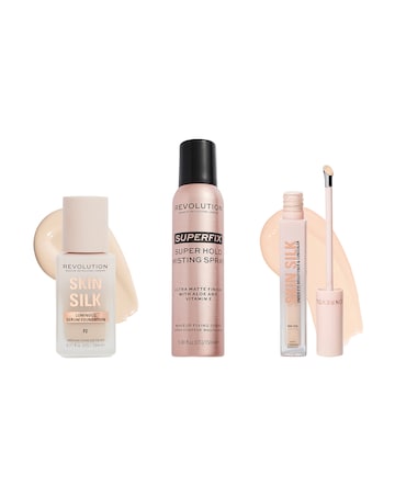 Revolution Skin Silk Base & Fix Set , Silk Serum Foundation 2