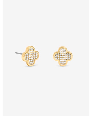 Jon Richard Gold Plated Micro Pave Stud Earrings