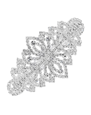 Silver Crystal Ornate Hair Clip