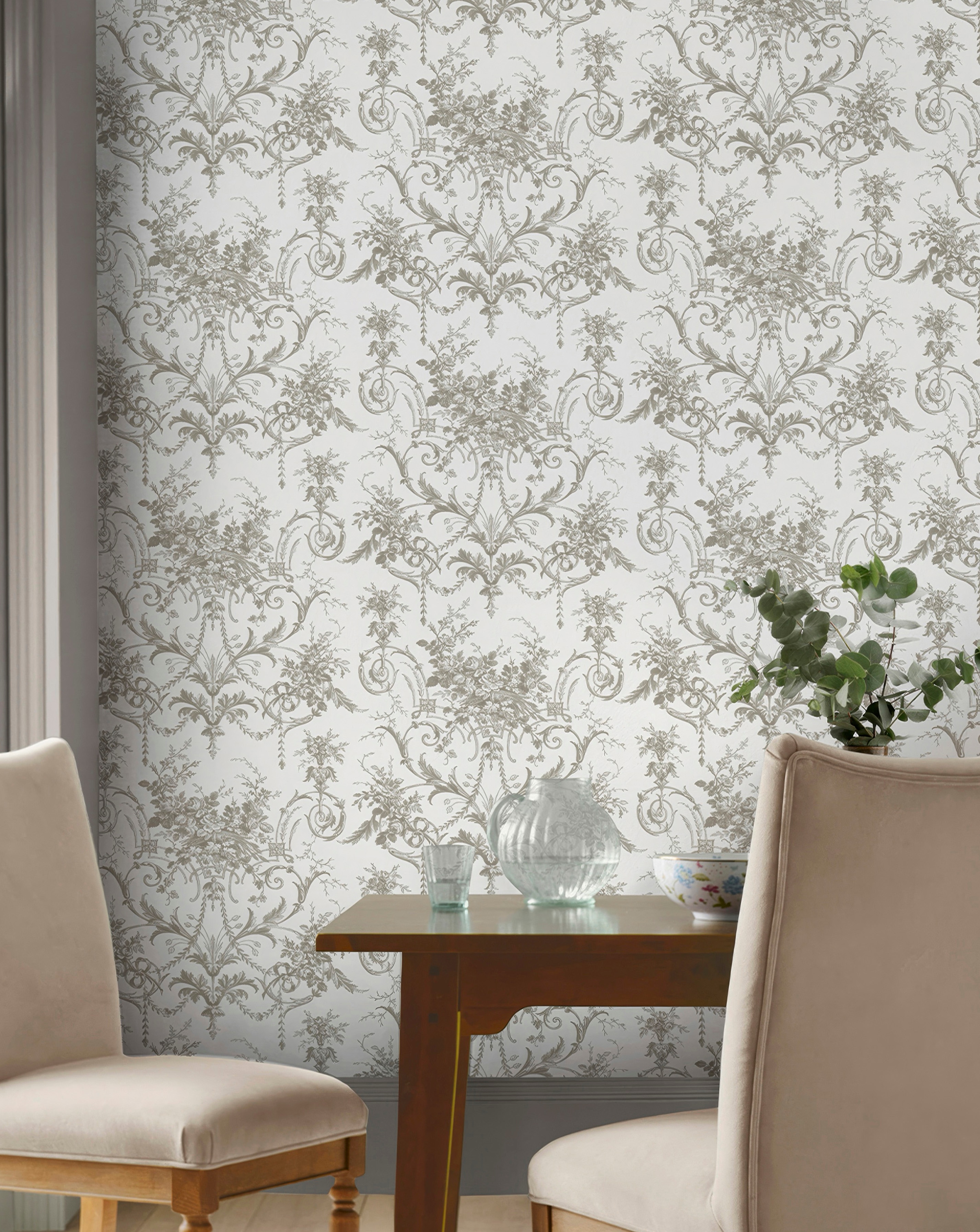 Laura Ashley Dark Dove Grey Wallpaper