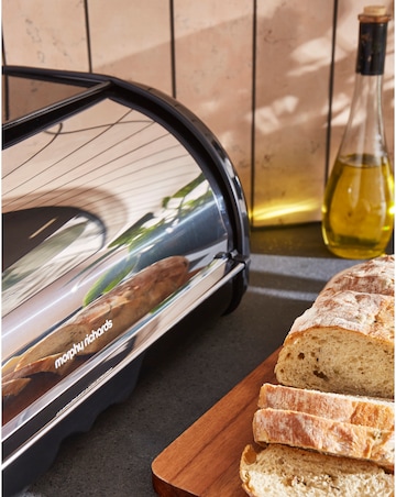Morphy Richards Roll Front Bread Bin - Black