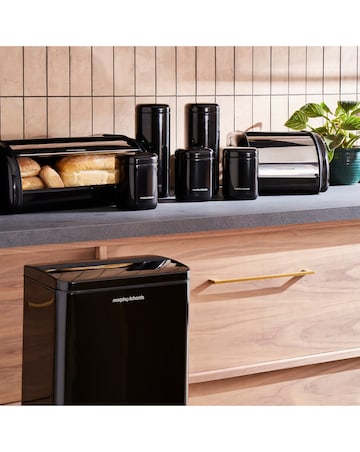 Morphy Richards Roll Front Bread Bin - Black