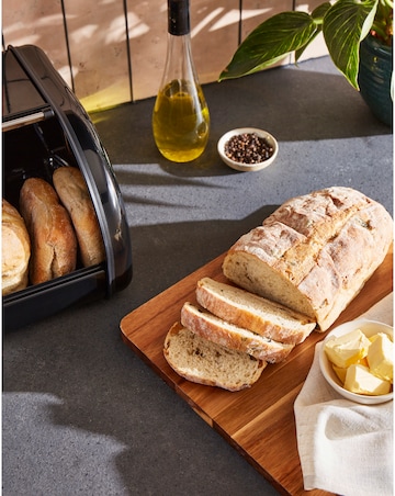 Morphy Richards Roll Front Bread Bin - Black