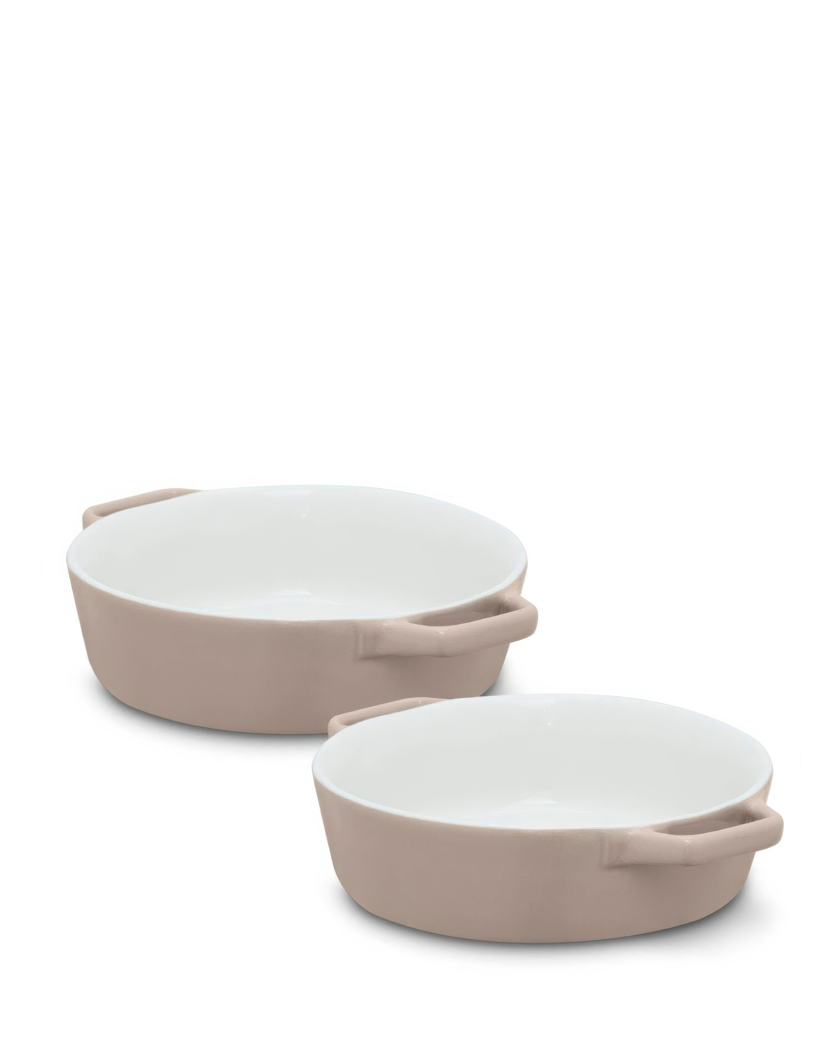 Barbary & Oak 2 Round Dishes Beige