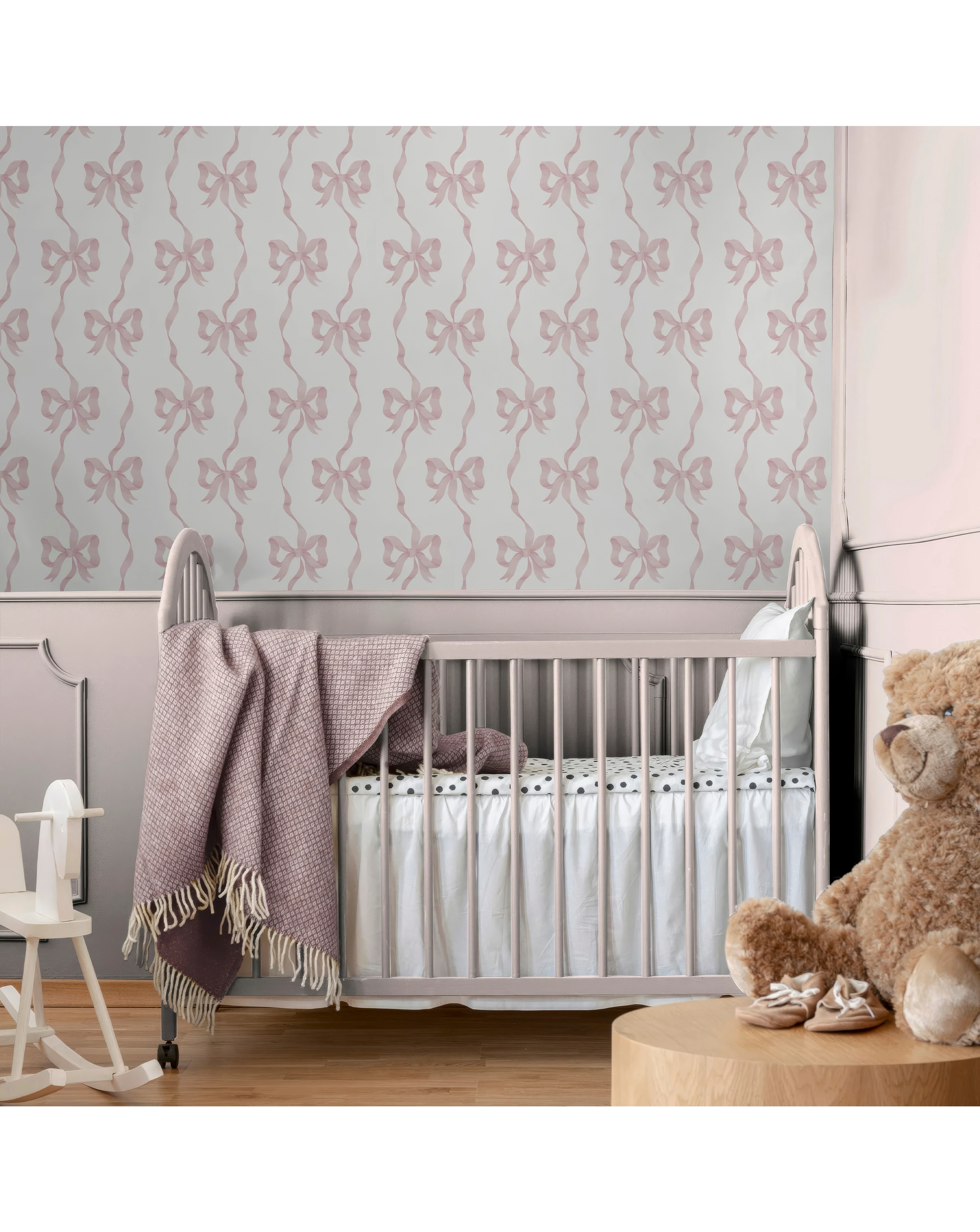 Cath Kidston Ribbon Pink Wallpaper