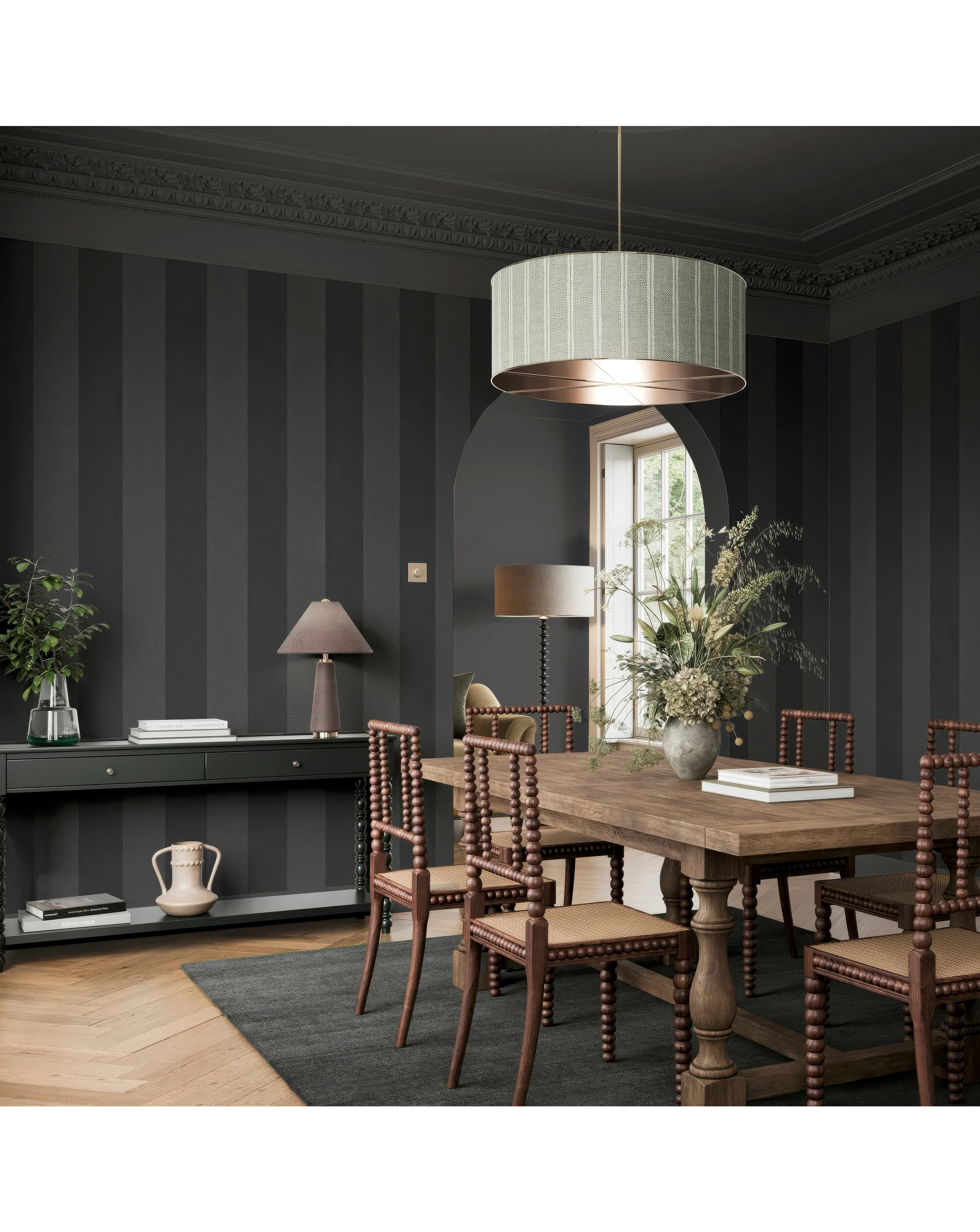 Superfresco Stripe Charcoal Wallpaper
