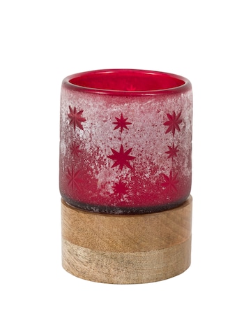 Starry Glass Candle Jar - Red