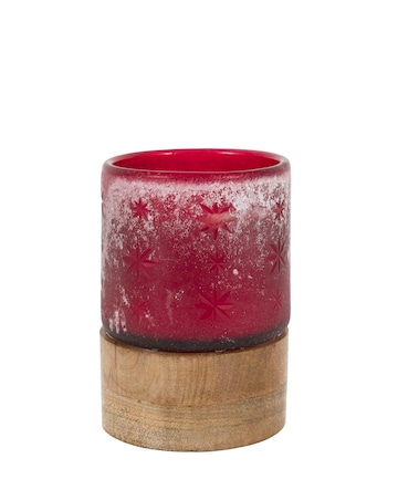 Starry Glass Candle Jar - Red