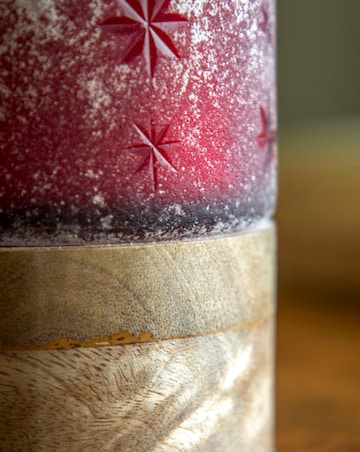 Starry Glass Candle Jar - Red