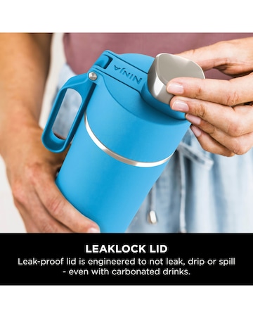 Ninja Thirsti Carbonated 530ml 18oz Bottle with Carbonation Lid in Tropical Blue