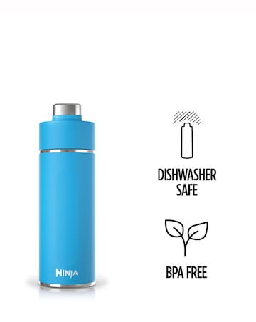 Ninja Thirsti Carbonated 530ml 18oz Bottle with Carbonation Lid in Tropical Blue