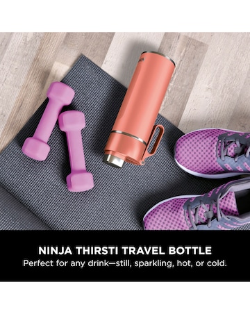 Ninja Thirsti Carbonated 530ml 18oz Bottle with Carbonation Lid in Coral
