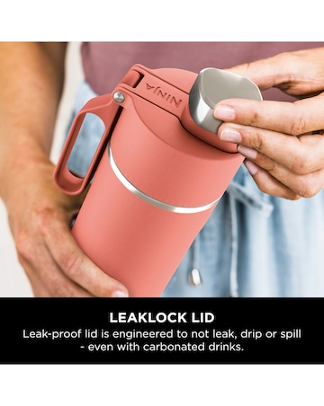 Ninja Thirsti Carbonated 530ml 18oz Bottle with Carbonation Lid in Coral