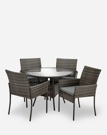 Cadiz Rattan 4 Seater Circular Dining Set