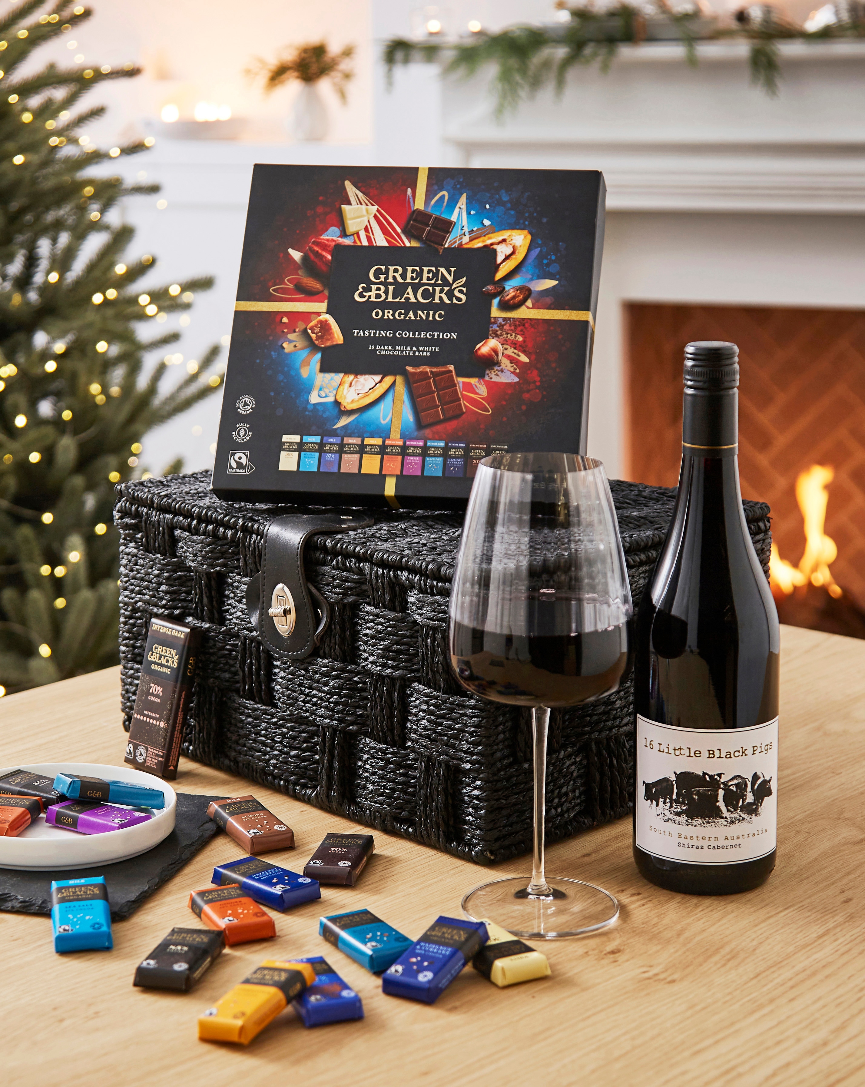Green & Black's Chocolate Wine Hamper