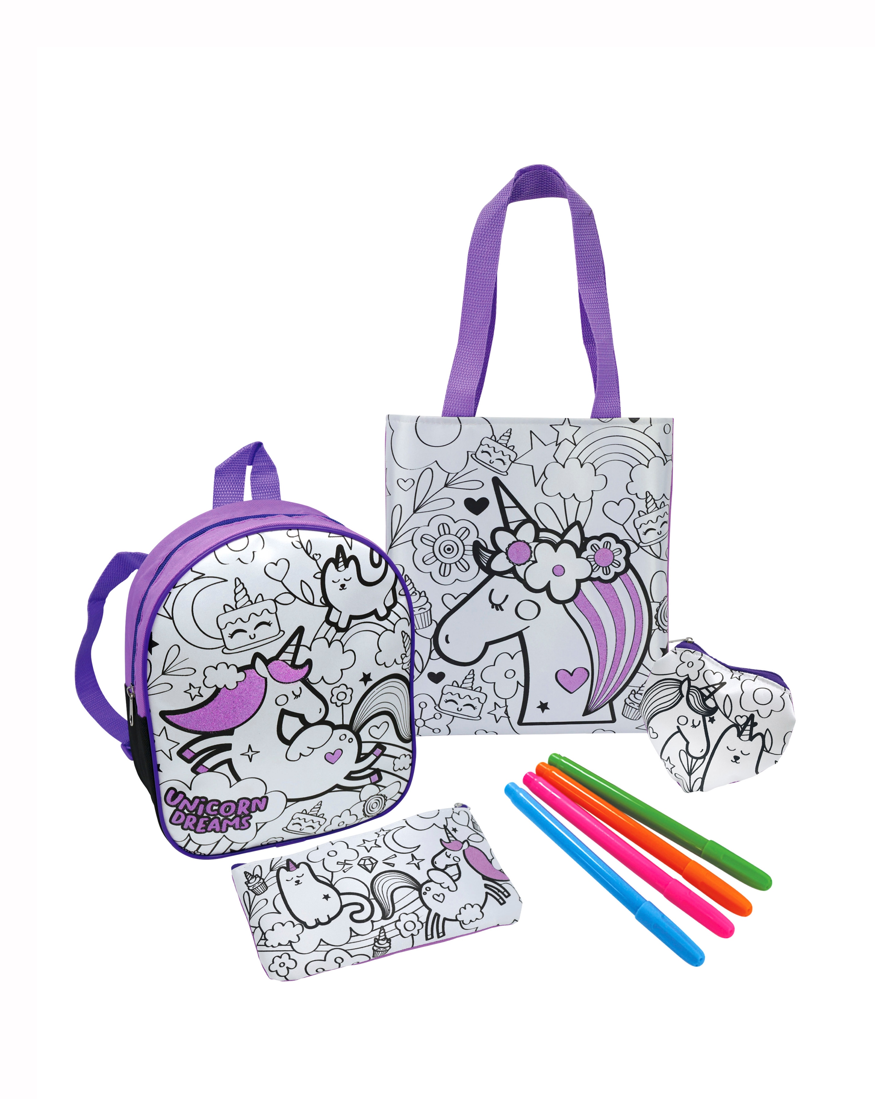 New In - Colour Your Own Bags 4-Piece Craft Set
