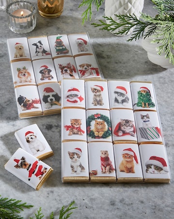 House of Dorchester Christmas Cats & Dogs Chocolate Slims Duo Pack