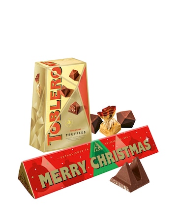 Toblerone Merry Christmas Bar and Assorted Truffles bundle