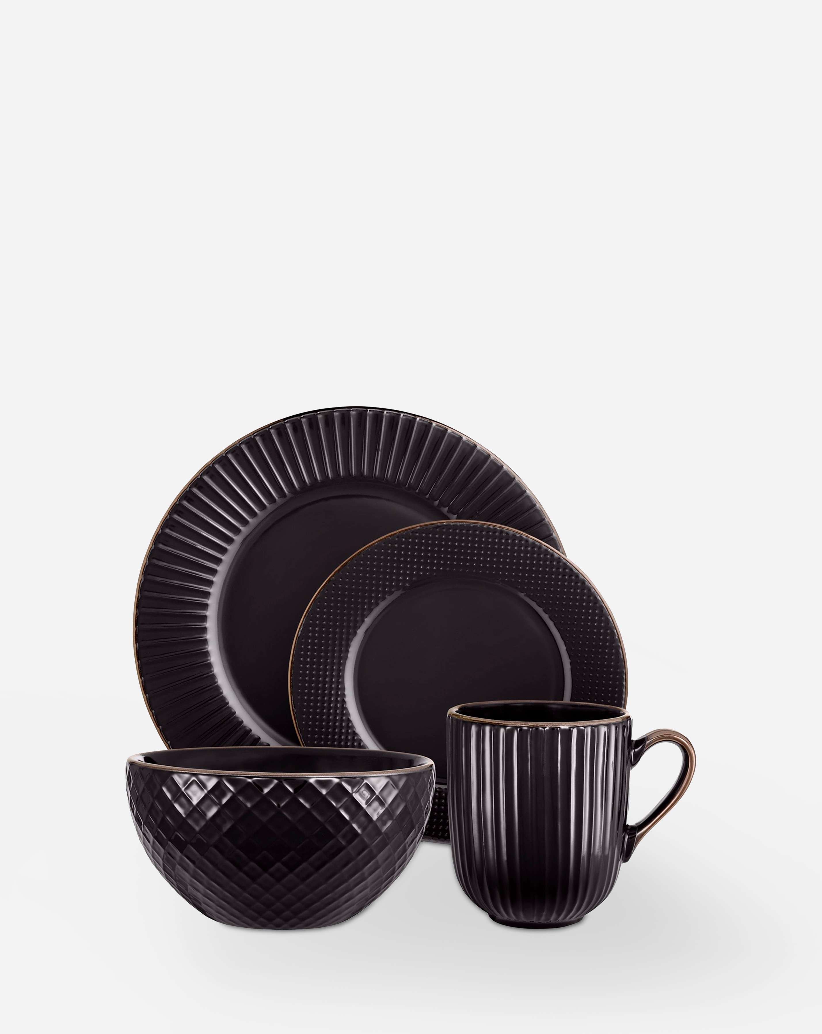 Tower Empire 16 Piece Dinner Set Black