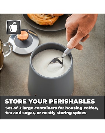 Tower Cavaletto Set of 3 Canisters Grey