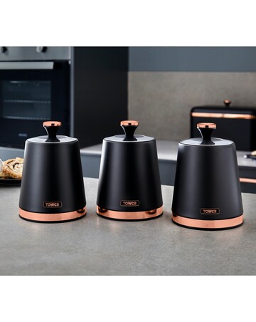 Tower Cavaletto Set of 3 Canisters Black
