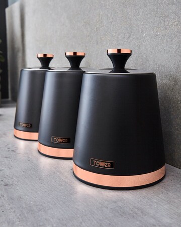 Tower Cavaletto Set of 3 Canisters Black